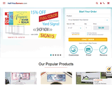 Tablet Screenshot of halfpricebanners.com